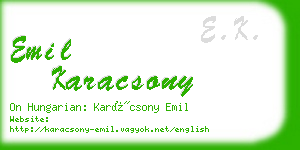 emil karacsony business card